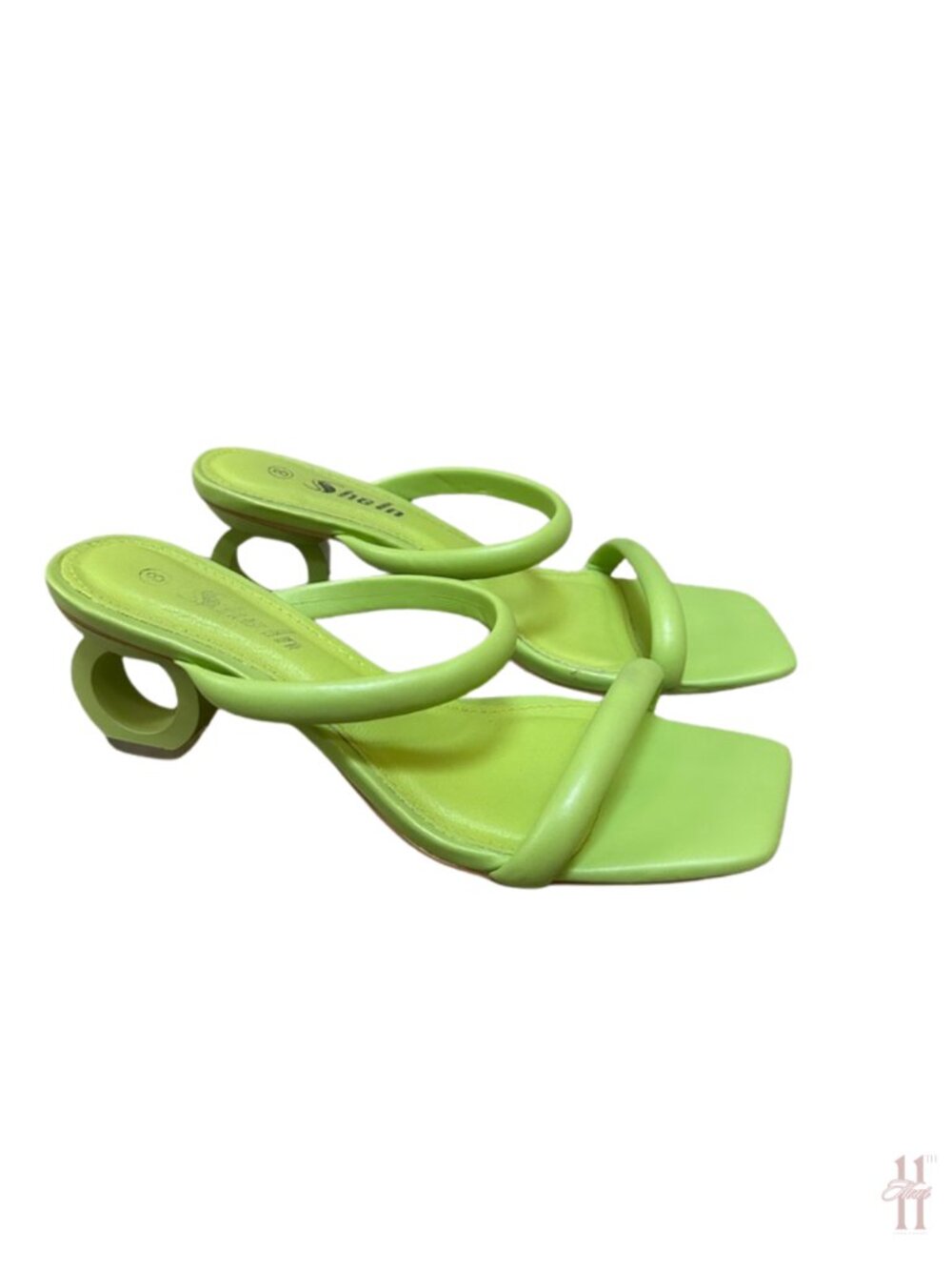 Shein Lime Green Circle Heel Kitten Heels - Women's 8